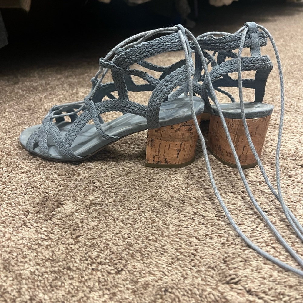 Lace Up Periwinkle Heels